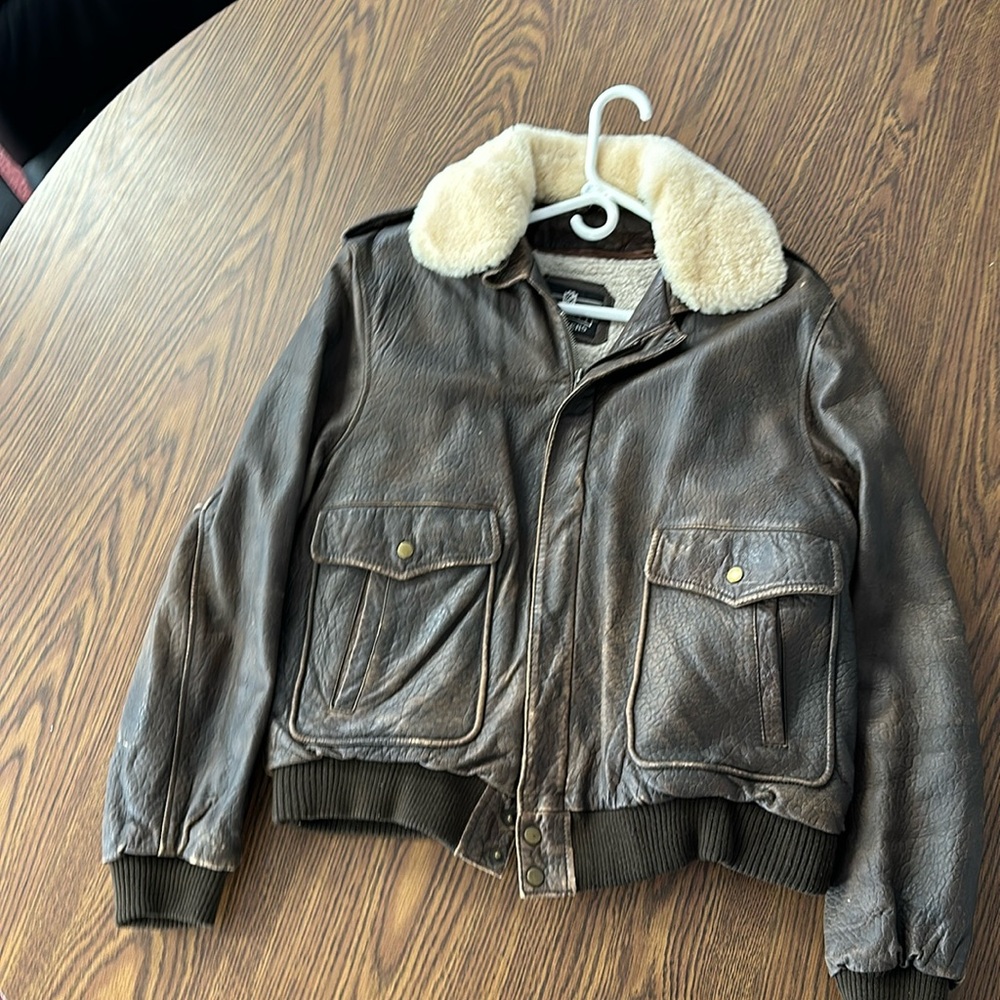 Men’s Fidelity Leather Bomber Jacket